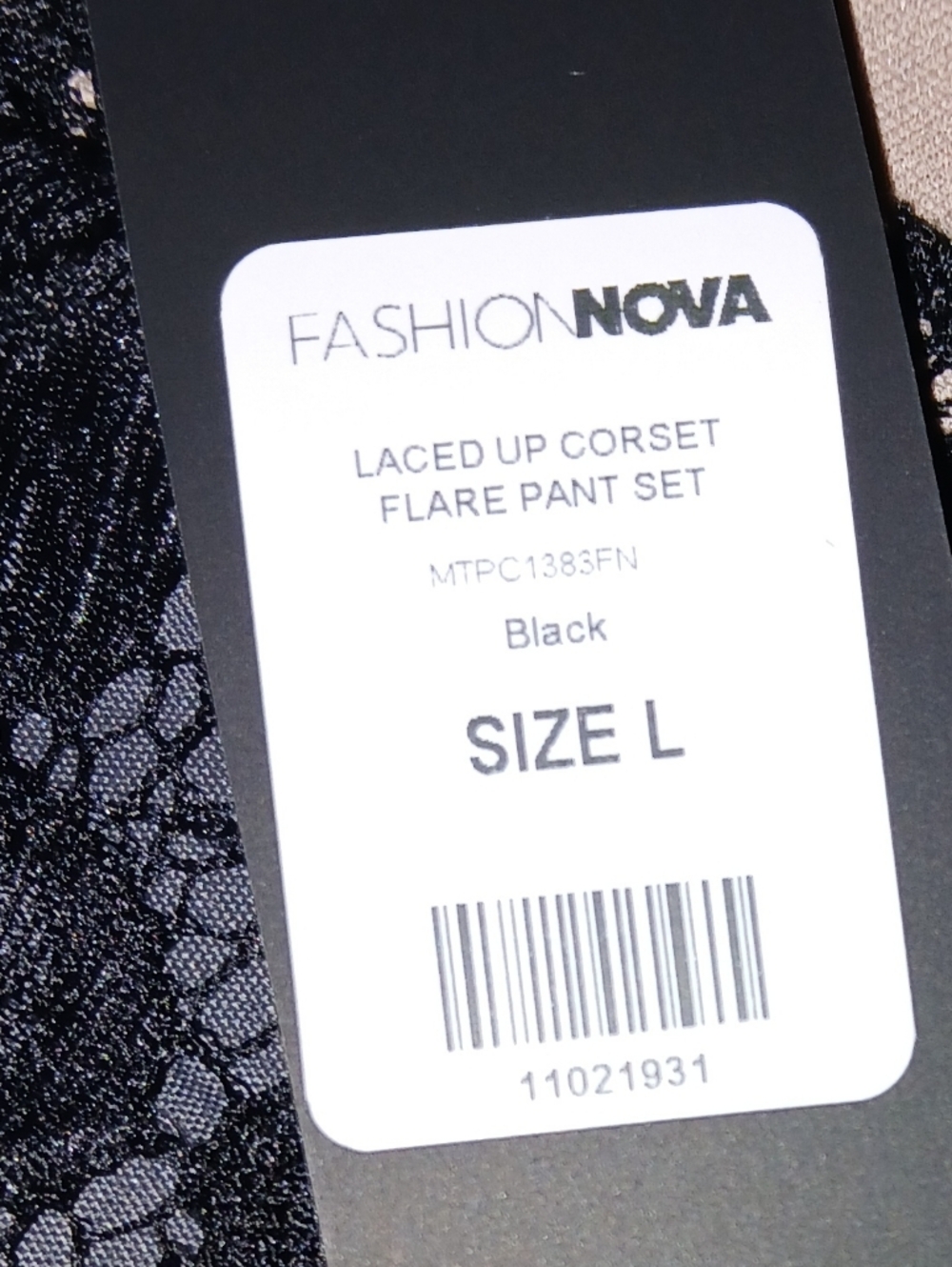 Fashion Nova Black Lace Flare Pants Set - Picture 6 of 7